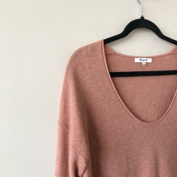 Madewell Kimball Pink Ribbed Pullover Sweater - Picture 4 of 7